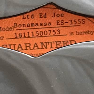 Autographed only 300 released and this one is hand signed by Joe B himself Epiphone Limited Edition Joe Bonamassa ES-355 Epiphone Limited image 10