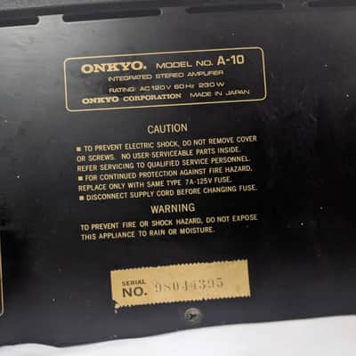 Onkyo A-10 Integrated Stereo Amplifier 1979 Silver image 9