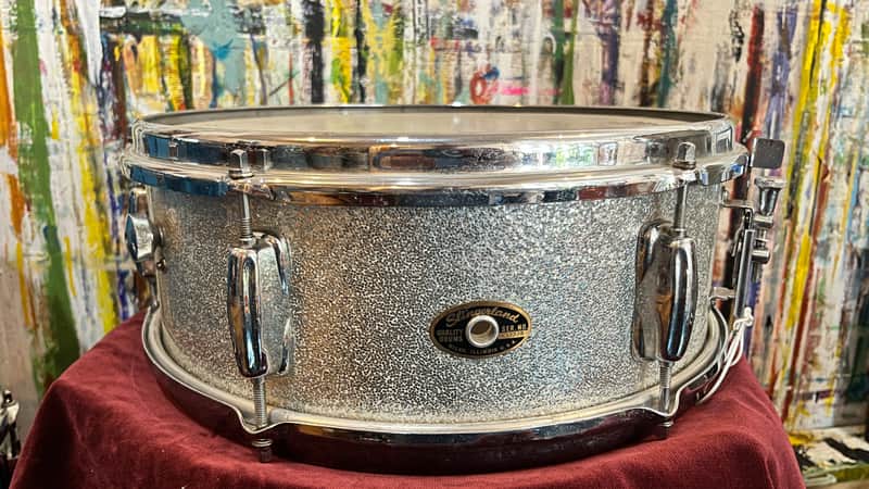 Slingerland Deluxe Student Model 6-lug snare 1966 - Silver sparkle image 1