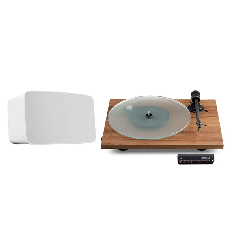 Pro-Ject: T1 Phono SB / Sonos Five / Turntable Package Walnut Turntable / White Speaker image 1