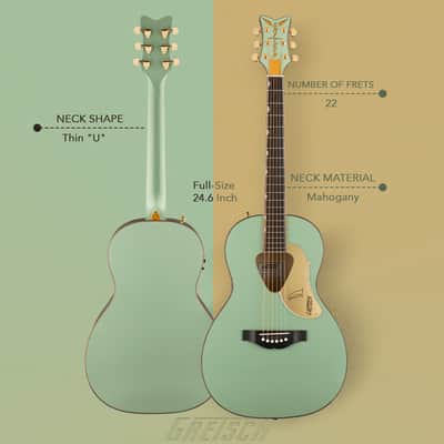 Gretsch G5021E Rancher Penguin Parlor Acoustic-Electric Guitar (Mint) with Case image 4