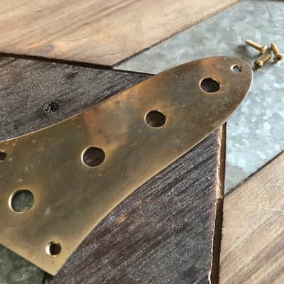 Real Life Relics Fender® Style Aged Gold Jazz J Bass® Control Plate 4 Hole [J2] image 2