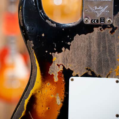 Fender Custom Shop Limited Edition '59 Stratocaster Super Heavy Relic Rosewood Fingerboard Aged Black Chocolate 3 Color Sunburst image 15