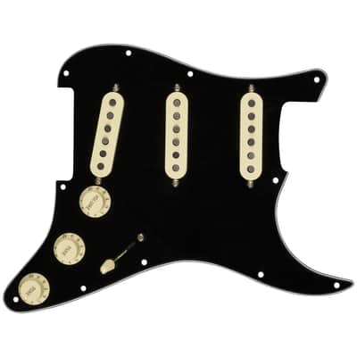 Pre-Wired Strat Pickguard, Custom Shop Texas Special SSS, Black 11 Hole PG image 5