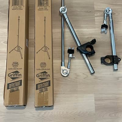 Roland Cymbal Arms with clamps and positioners and Griffin Straight Cymbal Stands image 1
