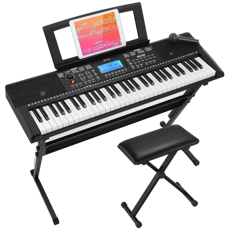 Donner DEK-610 61-Key Electronic Keyboard Piano Beginner Kit