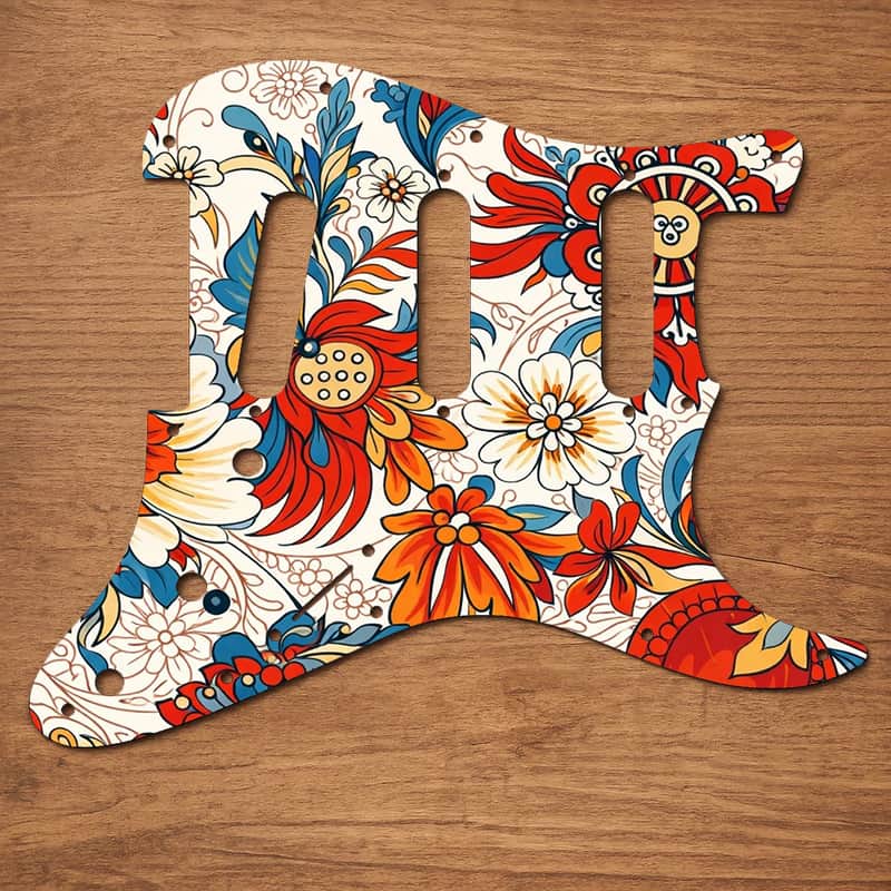 Stratocaster SSS 11 Hole Pickguard USA/Mexico UV Printed Graphics image 1
