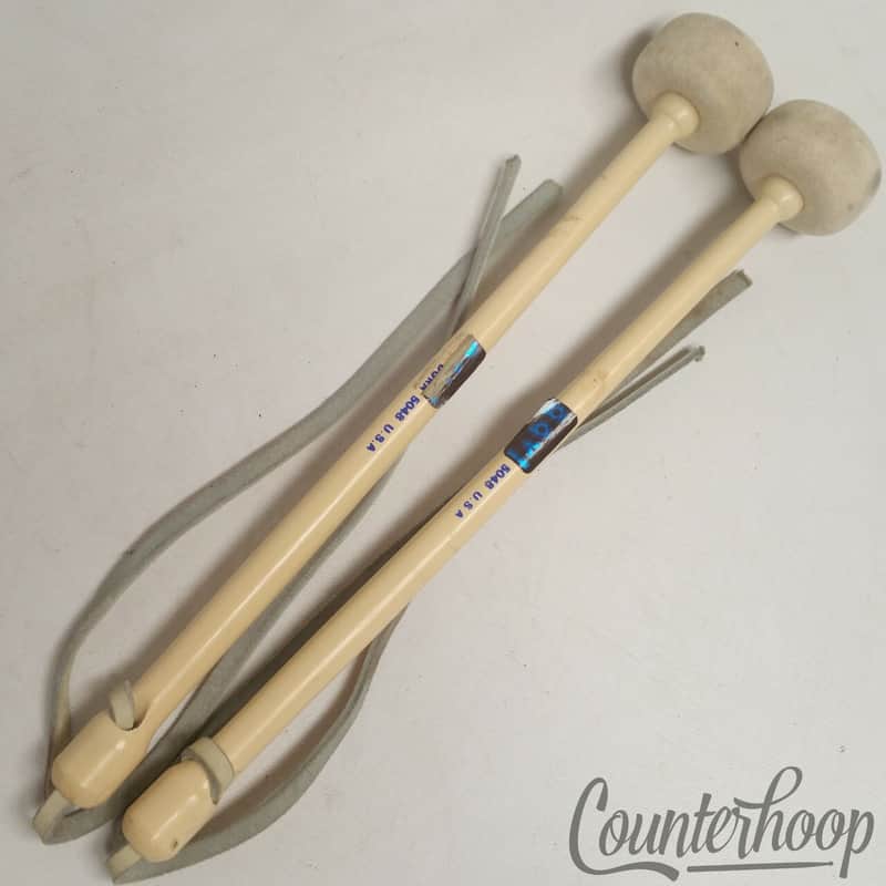 Dura/Dona? 2x 5048 Bass Drum Mallets Marching Stick Pair USA +Leather Thong image 1