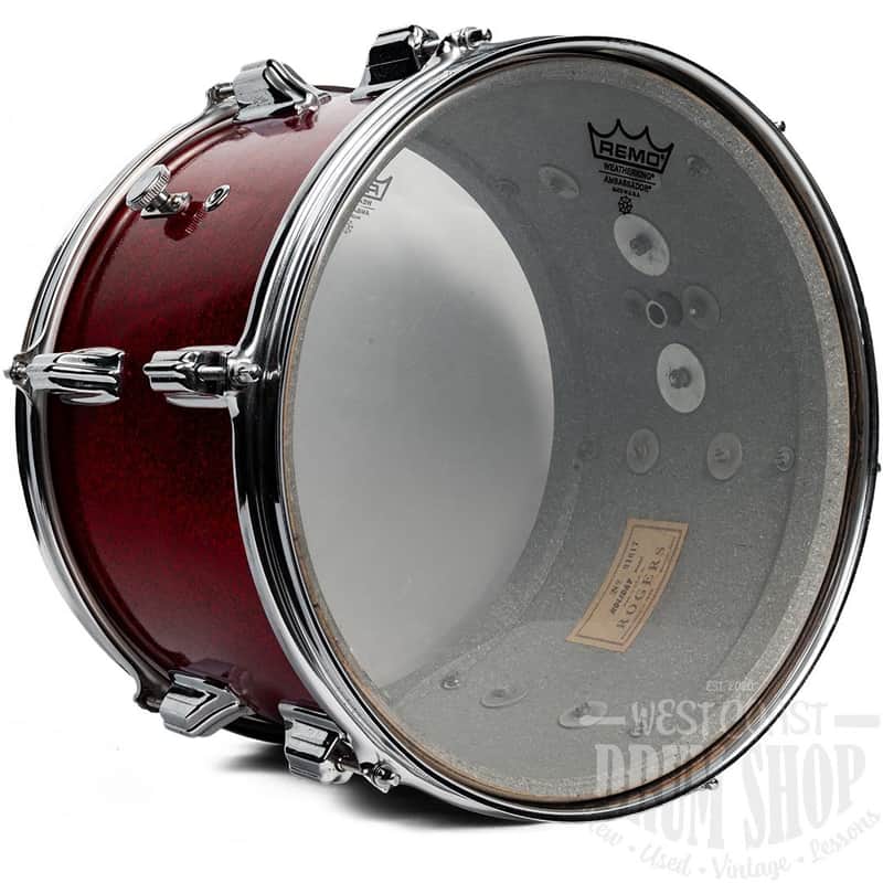 Vintage Rogers Holiday 13x9 Tom Red Sparkle Late 1960s Dayton Grey Speckled Interior image 1
