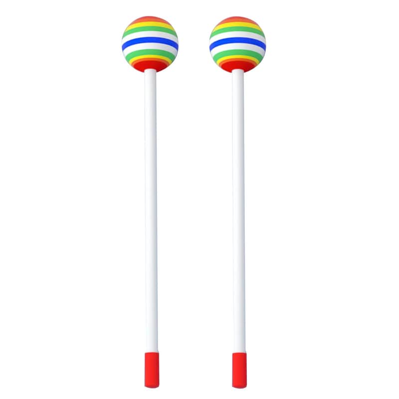 2 Pieces Xylophone Mallets Rainbow Hammer Percussion Sticks Lollipop Drum Mallet Sticks Kids Musical Instruments For Drums Snare Drums image 1