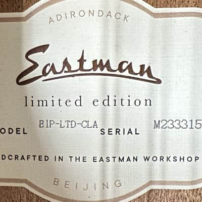 Eastman E1P-LTD-CLA Limited Edition Parlor Acoustic Guitar w/ Gig Bag & Free Pro Setup image 8