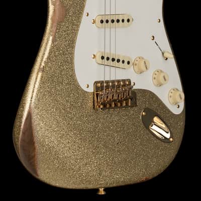 Fender Custom Shop Limited Edition 1957 Stratocaster Relic/Closet Classic Hardware - Gold Sparkle #81652 image 6