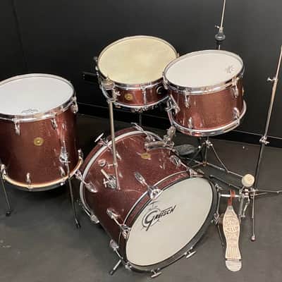 Gretsch 18/12/14/5.5x14" 60's Round Badge Drum Set - Burgundy Sparkle image 3