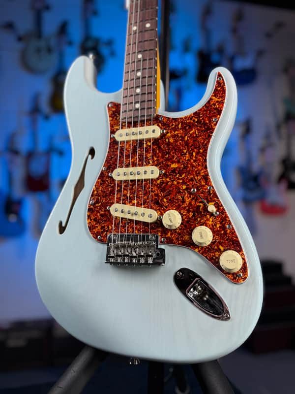Fender American Professional II Thinline Stratocaster Transparent Daphne Blue Auth Deal Free Ship! 479 GET PLEK’D! image 1