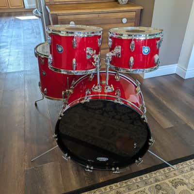 Beverley "Panorama" Drumkit 1960s-70s - Red Silk image 4