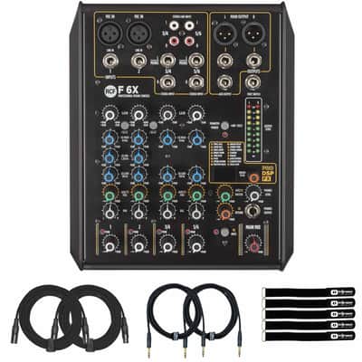 RCF F6X 6-Channel Multi-FX Analog PA Live Sound Mixing Console with Cables image 1