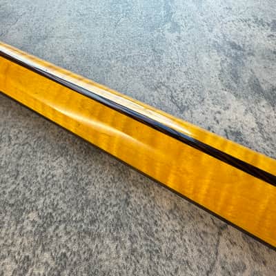BMC Guitar Neck Strat® Stratocaster® 21 Fret Amber Flame Maple With Rosewood Fingerboard Rounded Fret Ends 9.5 Radius  SFMRA21 #3 image 6