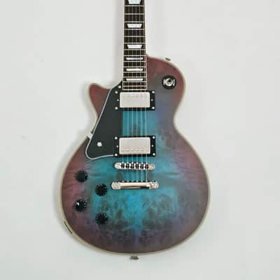 Agile AL-3200MCC Left Handed Satin Blue Purple Burl Electric Guitar image 1