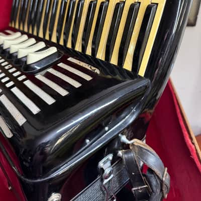 Excelsior Model 245 Accordion Piano Black Gloss Finish With Original Case image 13