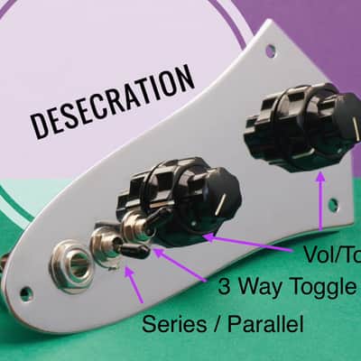 Desecration. Independent pickup Vol/Tone, pickup selector switch, series/ parallel switch image 1