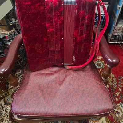 Stradavox Piano Accordion 41/120 Made in Italy - Red Pearl image 8