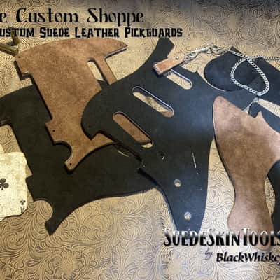 Custom Suede Leather Pickguard fits Fender Telecaster Tele or Esquire Tooled Leather Alt image 4