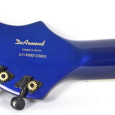 DeArmond Ashbory Blue Trave Electric Bass Guitar w/ Gig Bag image 7