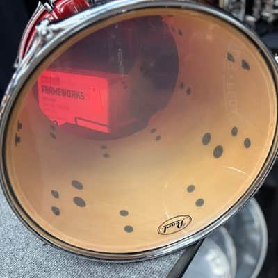 Pearl Used Session Custom Maple 14x14 Red Fade Floor Tom image 5