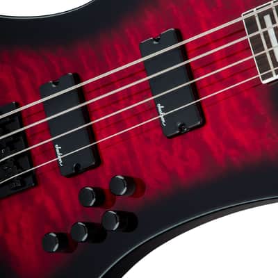 Jackson JS Series Kelly Bird Bass JS3Q Transparent Red Burst image 6