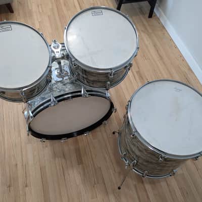 Slingerland "New Rock" Outfit Drum Set 1970s - Light Blue Pearl image 7