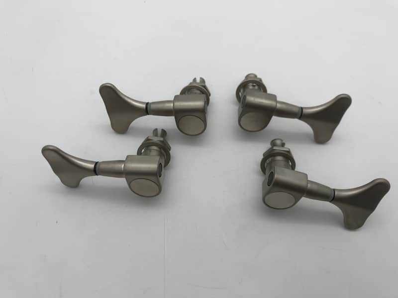 2R2L Satin Nickel 4 String Bass Tuning Pegs Machine Heads image 1