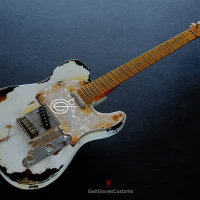 Fender Telecaster American Deluxe 60th Anniversary Series White over Sunburst Aged Heavy Relic Rare image 15
