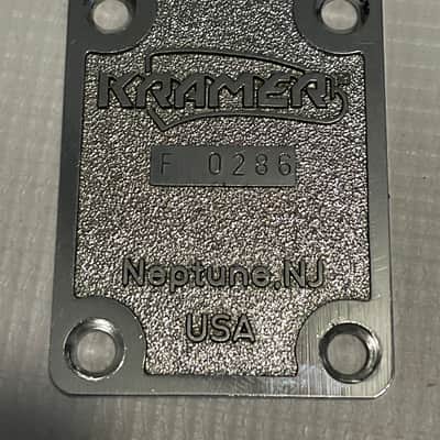 1980's Kramer USA American Guitars F Series Neptune, NJ Chrome Low Serial Number Neckplate image 2