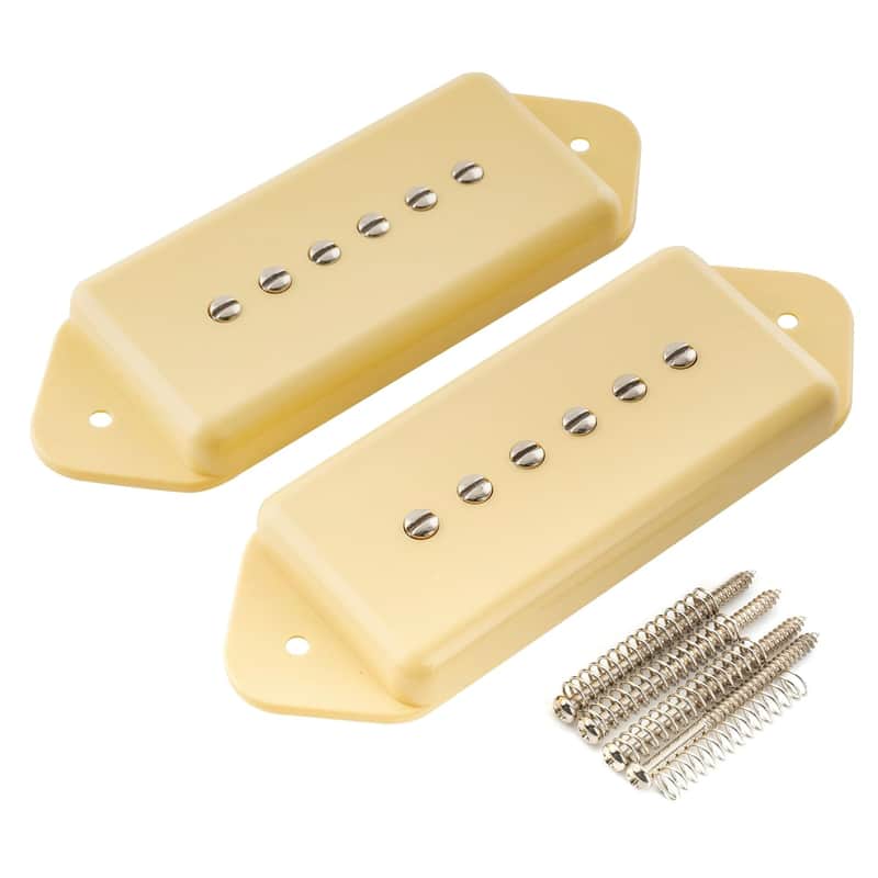 Artec Asa91 Alnico 5 Dog Ear P90 Single Coil Pickup Electric Guitar Neck Bridge Pickup Set 7.5K, Cream image 1