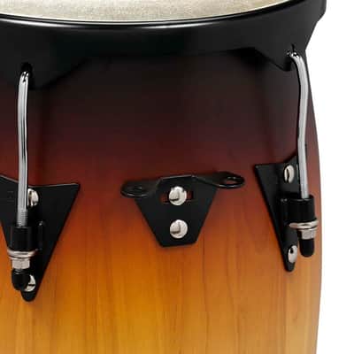 Latin Percussion LP City 10 - 11" Conga Set Oak Vintage Sunburst Black w/Double Stand (LP646NY-VSB) image 5
