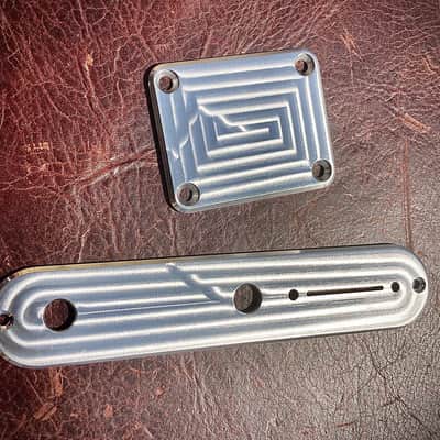 Van Dyke-Harms Machined Finish, Extra Thick Telecaster Neck and Control Plate Set w/screws 2025 - Machined Stainless Steel image 1