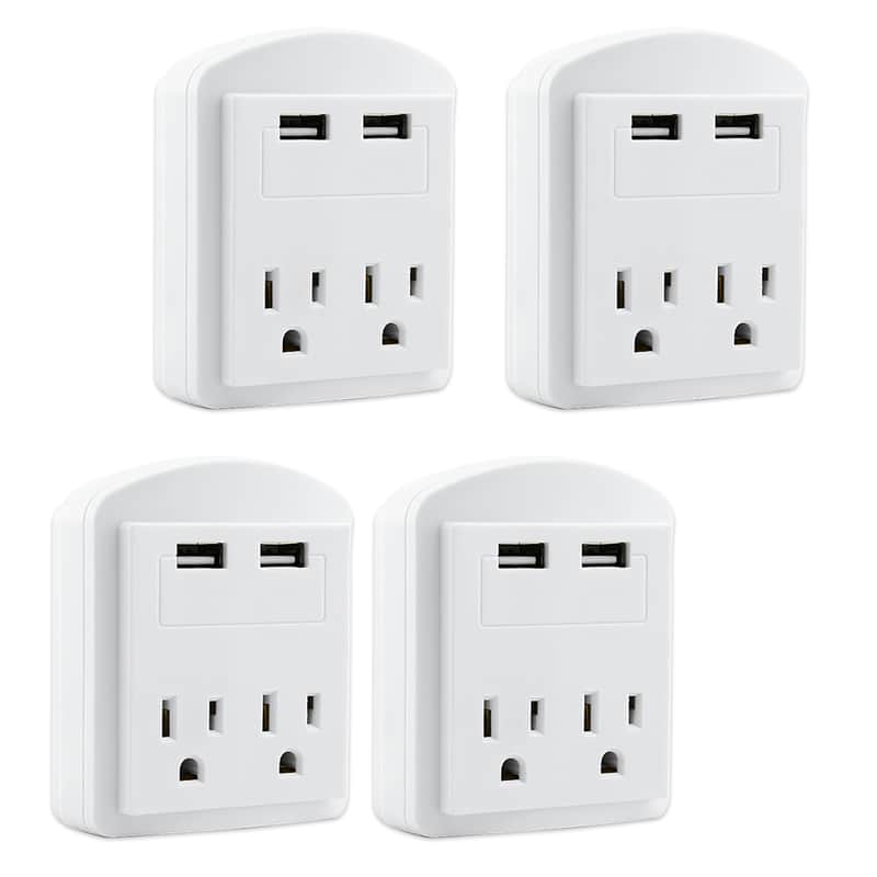 5 Core Charger Block In Wall USB Charger Fast Charging Block 2 USB 2 Outlet 2U2O-4 image 1