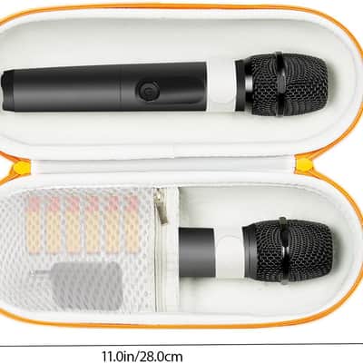 Case Compatible with JBL Wireless Two Microphone System, Up To 9“ x 3” will fit. Handheld Dual Mic Travel Bag for Singing or Karaoke for Receivers, Adapters, AA Batteries, Case Only. image 3