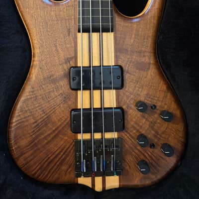 Immagine Ken Smith BT F4 TNV Black Tiger lined fretless Bass Guitar w Hard Case 2008 - 1