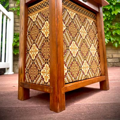 Rotary Connection Loaded 1x12 pine/plywood closed/semi open/open optional guitar speaker cabinet! Great sounding vintage Pyle inside. Handmade. Unique vintage styling and grill cloth. Switch craft jack. 2026 - Wood image 8