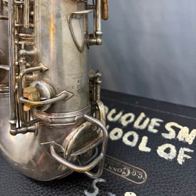 Vintage Pre War Conn New Wonder Alto Saxophone Silver with Gold Wash Bell 1922-23 image 20