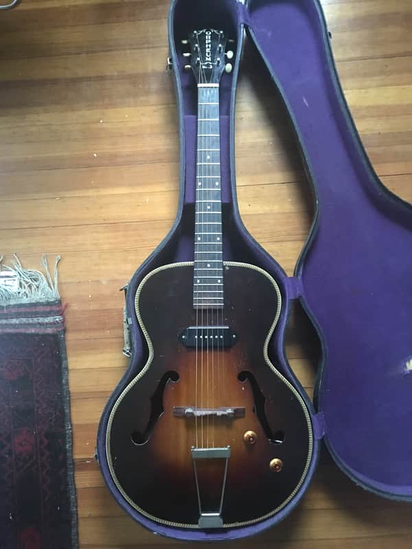 1936 Orpheum No. 3 Archtop Hollow Body Acoustic Electric Guitar W/Original Case P90 Vintage USA image 1