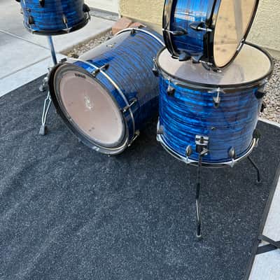OCDP Venice - Blue Onyx 4 piece drum set Bass toms snare image 6