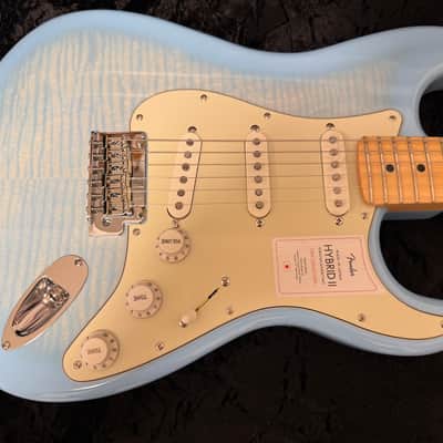 Fender 2024 Collection Made in Japan Hybrid II Stratocaster -Flame Celeste Blue image 3
