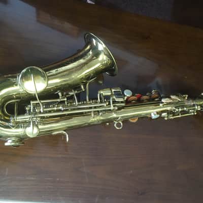JW York & Sons Curved-Bell Soprano Saxophone 1921 Gold image 4