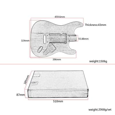 Unfinished Electric Guitar Body for Fender Stratocaster ST Guitar DIY Accessory Red Walnut Wood image 4