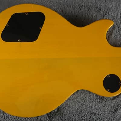 Blitz by Aria Pro II Leopard Transparent TV Yellow Single Cut P90 MIJ image 11