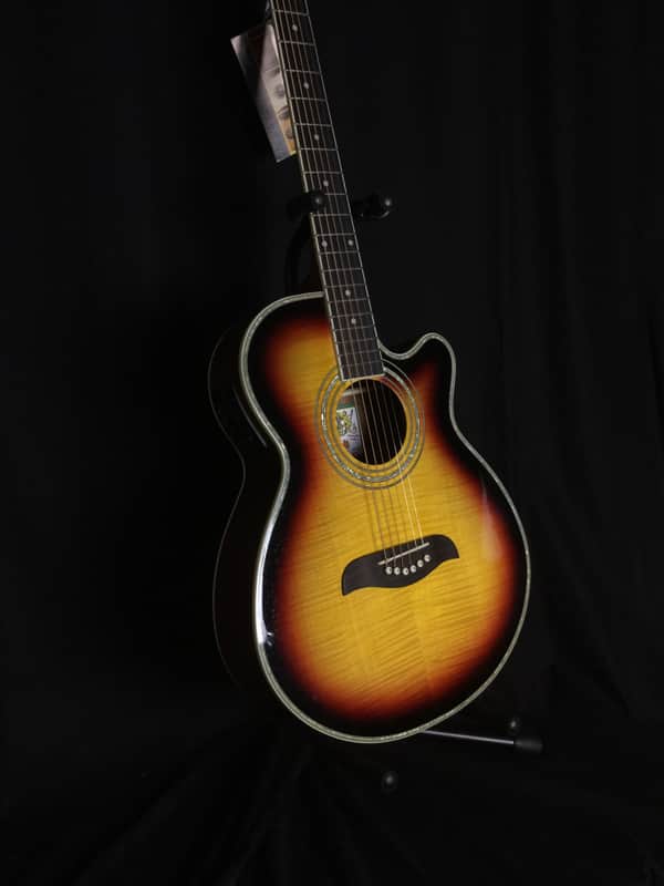 Oscar Schmidt OG10CE-FYS Concert Cutaway w/ Electronics Flame Yellow Sunburst image 1