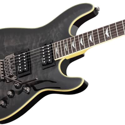 Schecter Omen Extreme Floyd Rose Electric Guitar - See Thru Black (2027) image 2