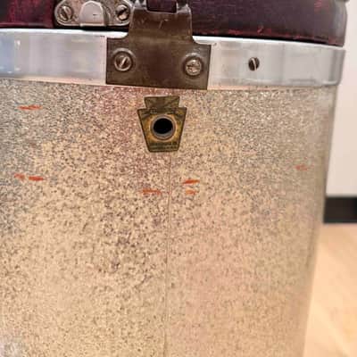 Vintage 1960's Ludwig Canister Throne in Silver Sparkle image 2
